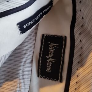 Neiman Marcus Heather Light Grey Super Fine Wool Trouser, Half Lined, Hemmed.